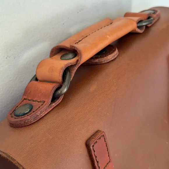 Love 41 Leather Brown Satchel Crossbody Bag Handmade Rustic Purse Rustic - Picture 7 of 15